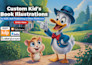 do children story book illustration and book cover with ai